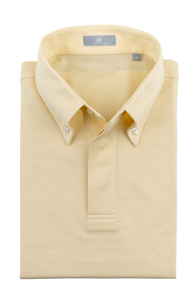 Yellow Button Down Collar Polo - Short Sleeve Davis Fit (Slim)