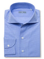 140s Blue Checked Cotton 