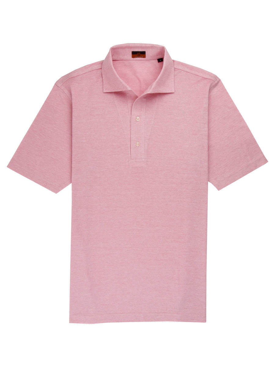 Short Sleeve Pink Polo Shirt - Davis Fit (Slim) | Ascot Chang