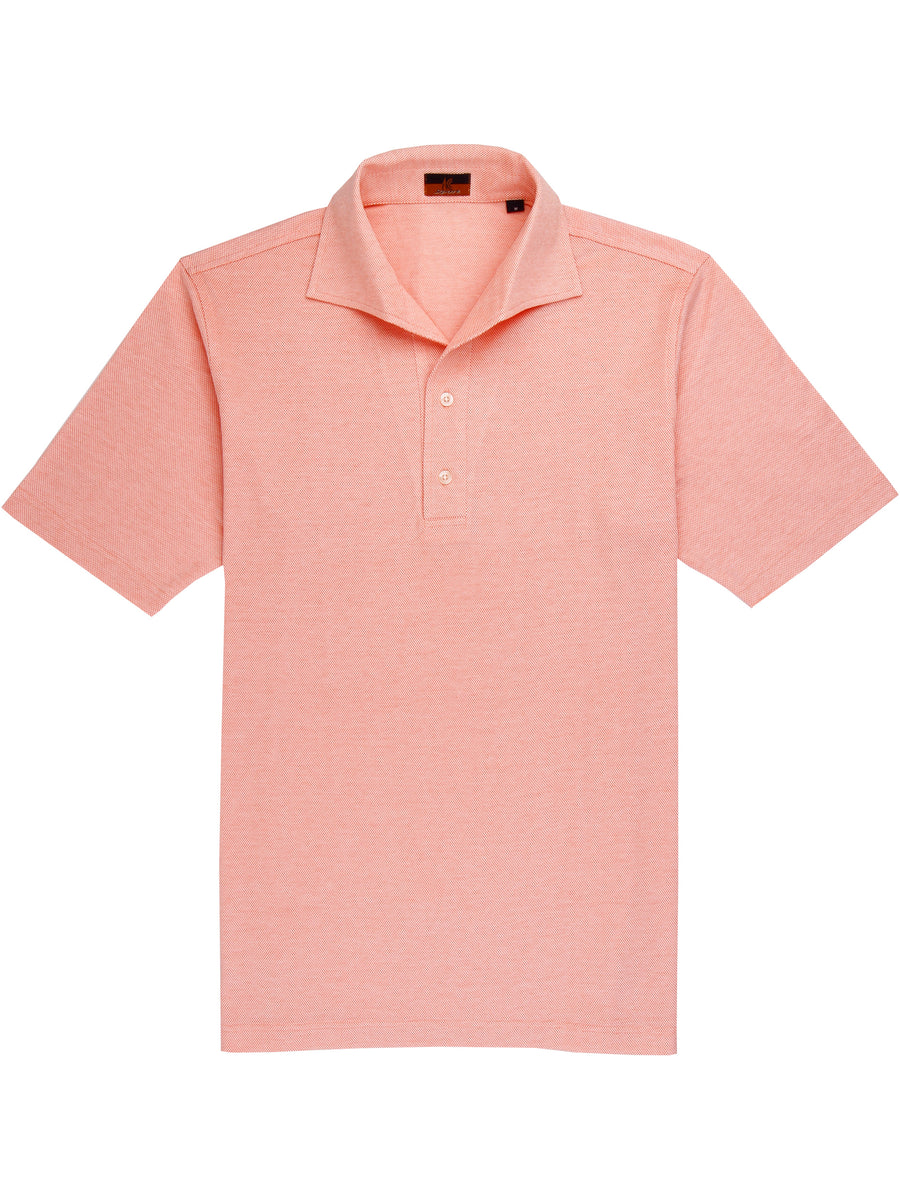 Short Sleeve Orange Polo Shirt - Davis Fit (Slim) | Ascot Chang