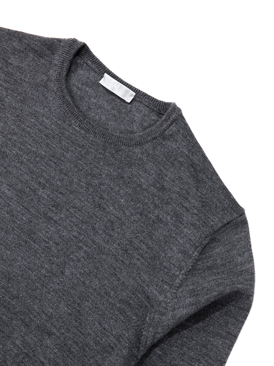 Light Grey Crew Neck Long-Sleeve Sweater | Ascot Chang